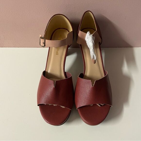 Jolimall Pink/Reddish-Brown/Brown ColorBlock Soft Faux Leather Heel NWOB Sz 8 - Picture 1 of 7